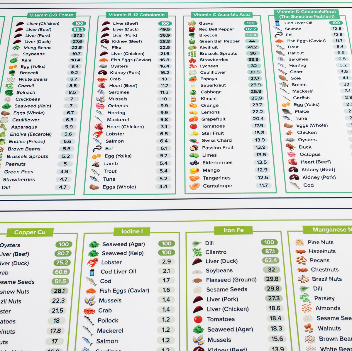 Java Nutrient Chart The Nutrient Density Chart® (Wall Chart)